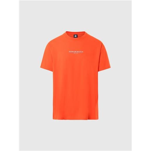 North Sails - t-shirt con stampa lettering, bright orange