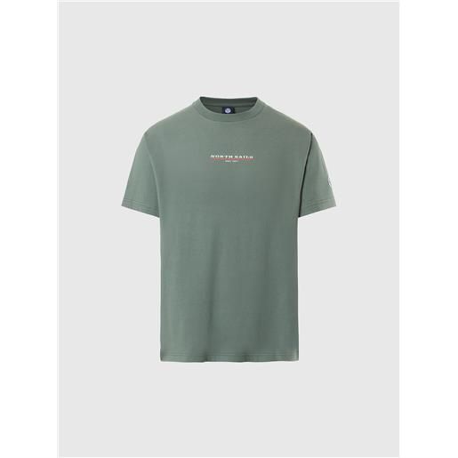 North Sails - t-shirt con stampa lettering, military green