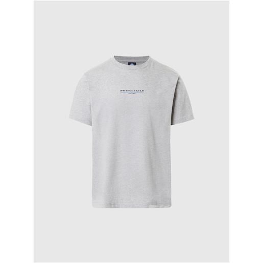 North Sails - t-shirt con stampa lettering, grey melange
