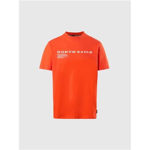 North Sails - t-shirt con stampa lettering, bright orange