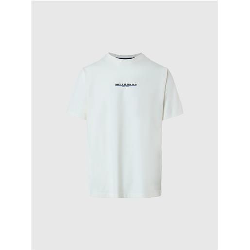 North Sails - t-shirt con stampa lettering, marshmallow