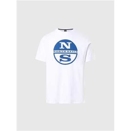 North Sails - t-shirt con maxi logo, white