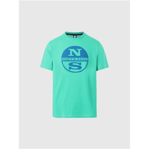 North Sails - t-shirt con maxi logo, garden green