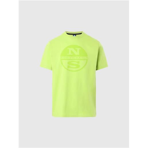 North Sails - t-shirt con maxi logo, lime