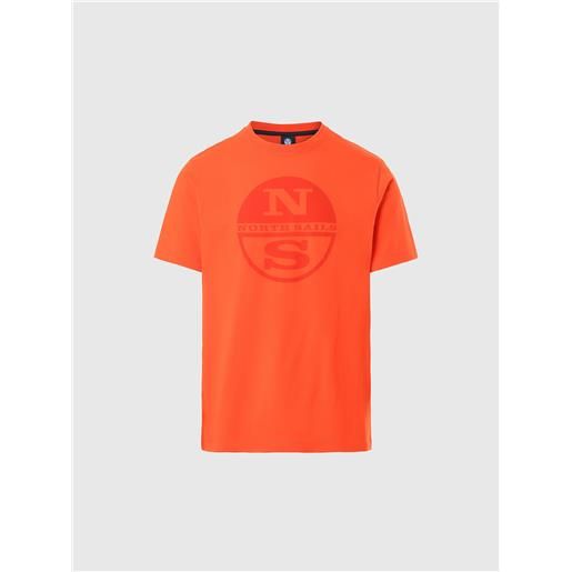 North Sails - t-shirt con maxi logo, bright orange