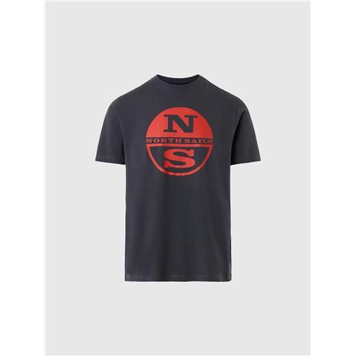 North Sails - t-shirt con maxi logo, asphalt
