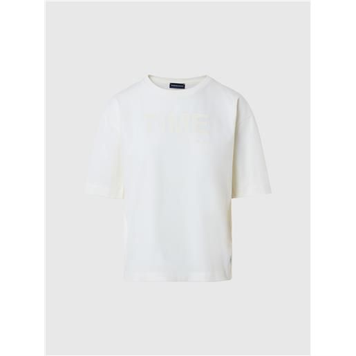 North Sails - t-shirt con stampe lettering, marshmallow