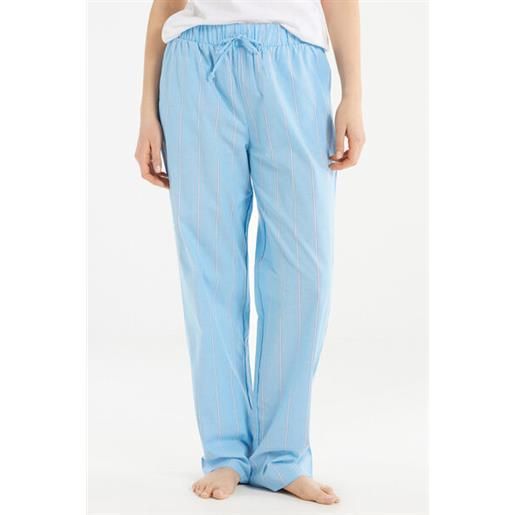 Tezenis pantalone lungo in tela di cotone stampata donna azzurro