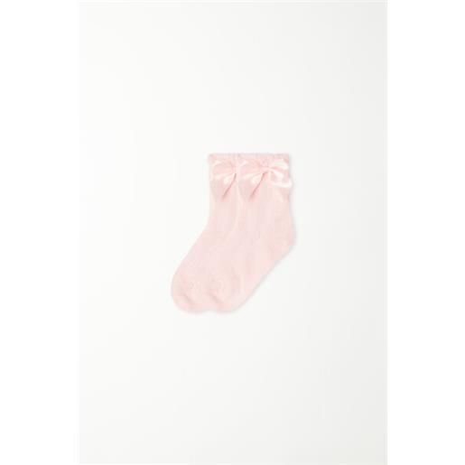 Tezenis calzini corti in cotone lavorato con fiocco in raso bimba bambina rosa