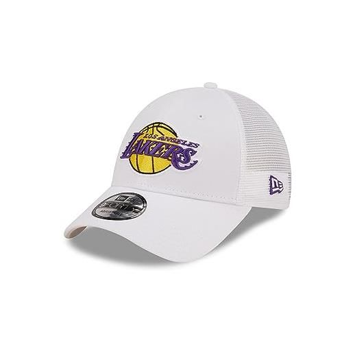 New Era los angeles lakers nba home field white 9forty trucker strapback cap - one-size
