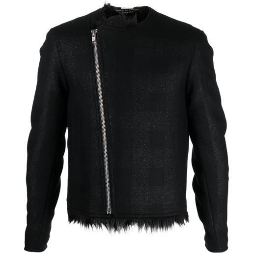 Comme des Garçons Homme Plus giacca biker metallizzata - nero