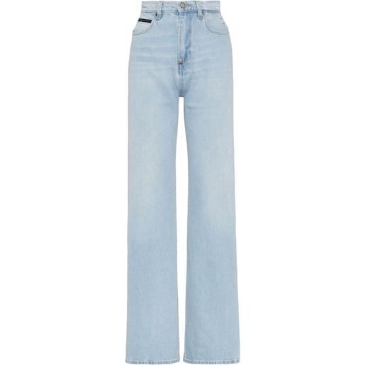 Philipp Plein jeans a gamba ampia - blu