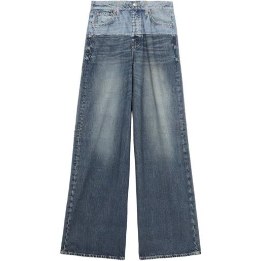 rag & bone jeans a gamba ampia con inserti - blu