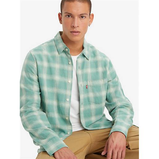 Levi's camicia sunset standard con tasca verde / raphael plaid feldspar