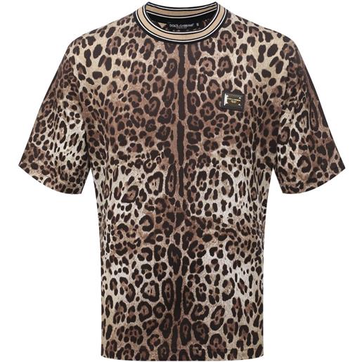 Dolce & gabbana - t-shirt con stampa leopardo