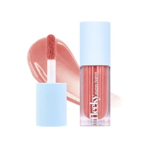 Fleeky Brow fleeky lip gloss - volume lip plumper per labbra a piena azione - idratante per labbra con finitura lucida - rosa nude, toffee brown, rosso ciliegia (rosa nude)
