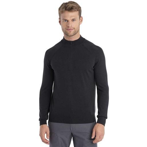 Icebreaker merinofine™ luxe half zip sweater nero m uomo