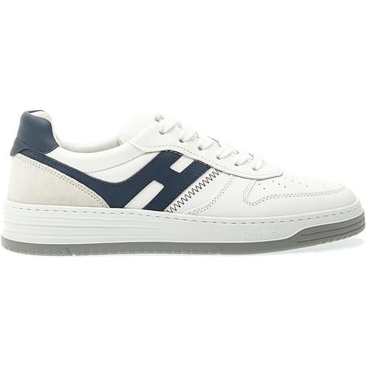 HOGAN white h blue basket sneakers