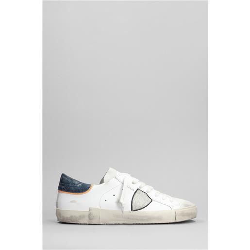 Philippe Model sneakers prsx low in pelle e camoscio bianco