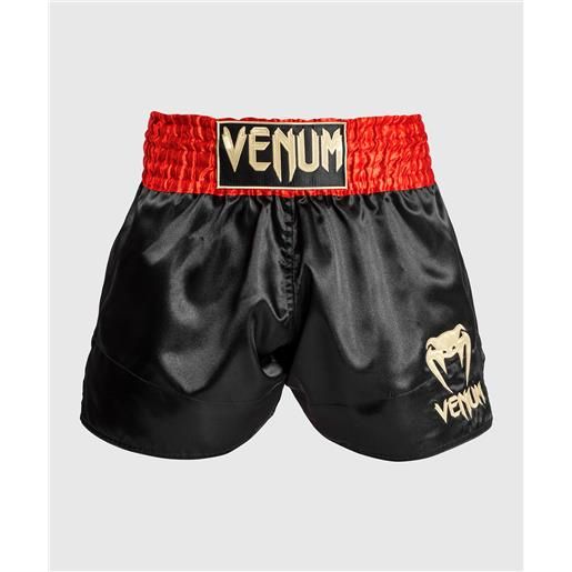 Venum classic pantaloncino muay thai rosso/nero/oro