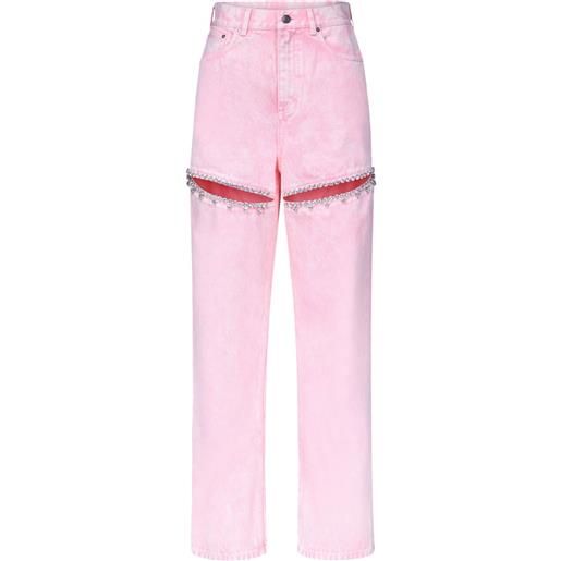 AREA jeans dritti a vita alta - rosa