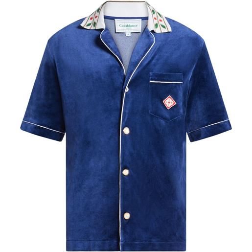 Casablanca camicia laurel a maniche corte - blu
