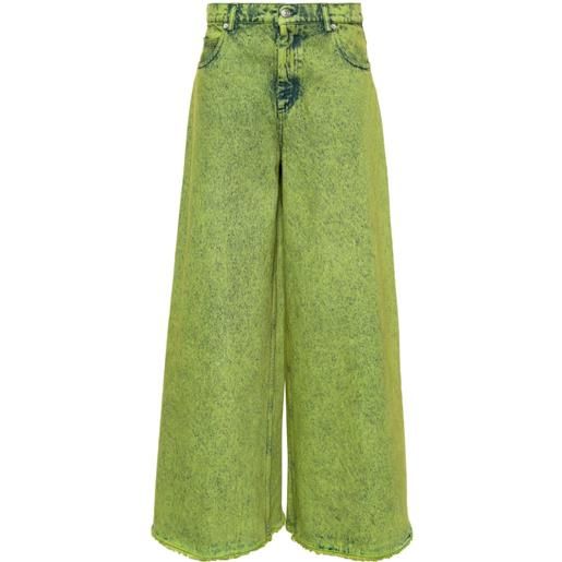 Marni jeans a gamba ampia - verde