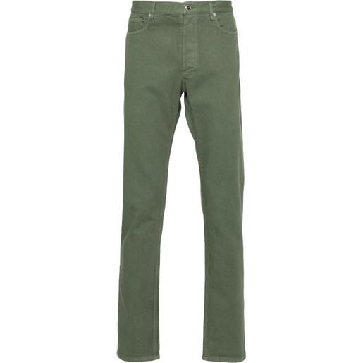 A.P.C. jeans affusolati a vita media - verde