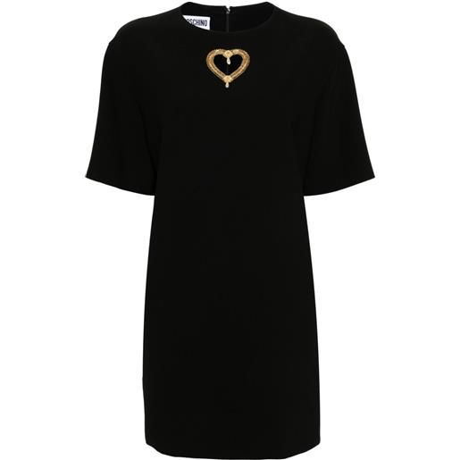Moschino abito corto modello t-shirt con scollo rotondo - nero