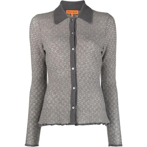 Stine Goya cardigan bobbi con bottoni - grigio