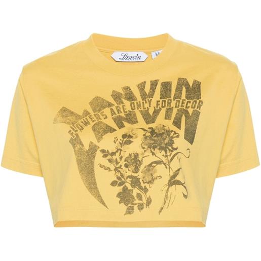 Lanvin t-shirt crop a fiori x future - giallo