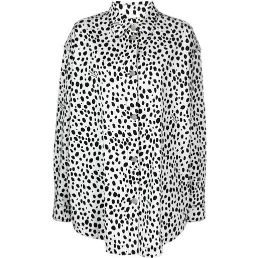 MOSCHINO JEANS giacca-camicia con stampa dalmata - nero