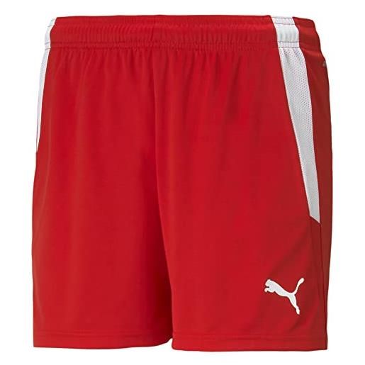 Puma 4063699150131 teamliga shorts w pantaloncini donna, xs, puma red/puma white