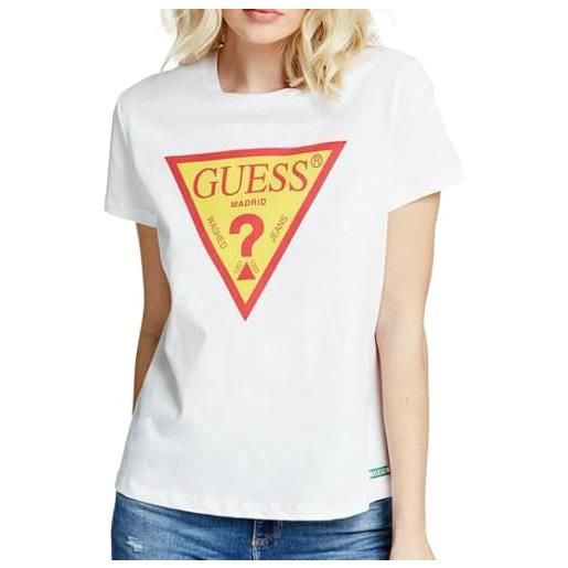 Guess t-shirt bianca donna madrid, giallo, s