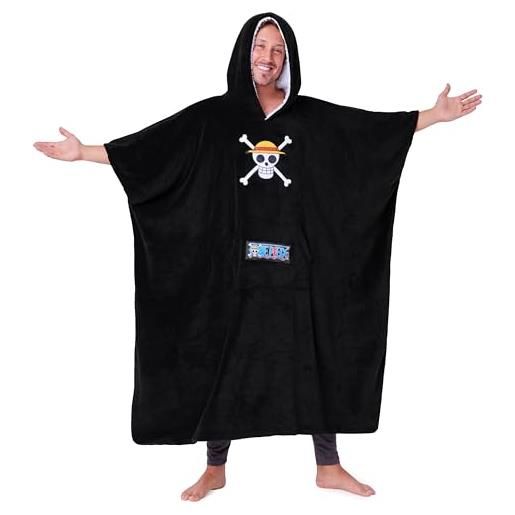One Piece felpa coperta con cappuccio uomo - felpe oversize di pile blanket hoodie taglia unica gadget regalo