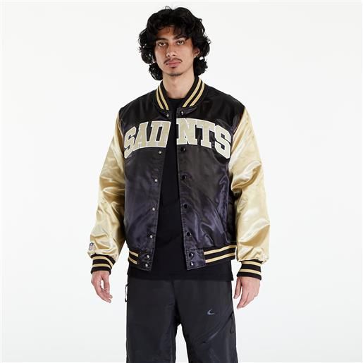 New Era new orleans saints nfl satin bomber jacket unisex black/ vegas gold