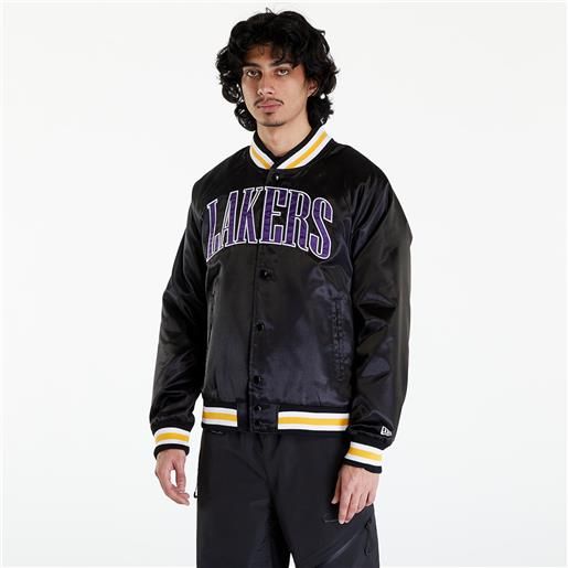 New Era la lakers nba applique satin bomber jacket unisex black/ true purple