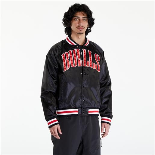 New Era chicago bulls nba applique satin bomber jacket unisex black/ front door red