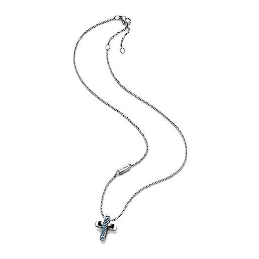 Breil gioiello collezione charming cross, collana da donna in acciaio misura 48cm con con pietre - tj1467