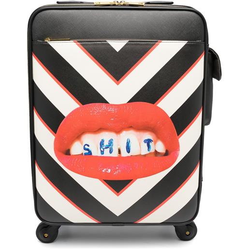 Seletti lips-print suitcase - nero