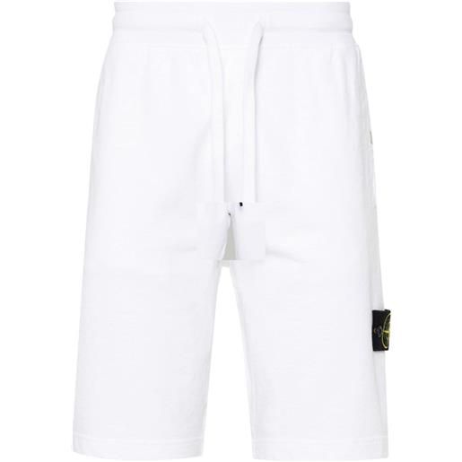 Stone Island pantaloni sportivi con applicazione compass - bianco