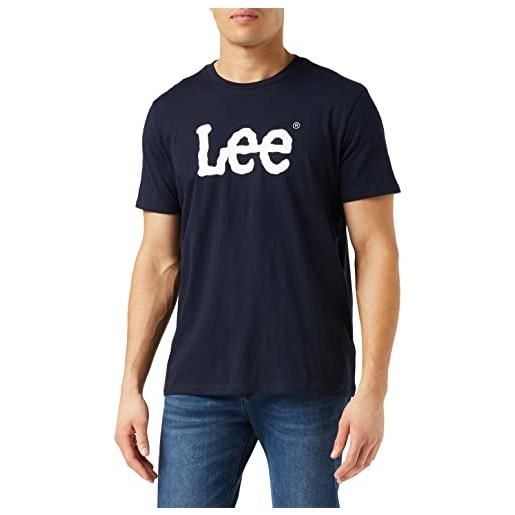 Lee wobbly logo tee, jeans, uomo, blu (navy drop ee), s