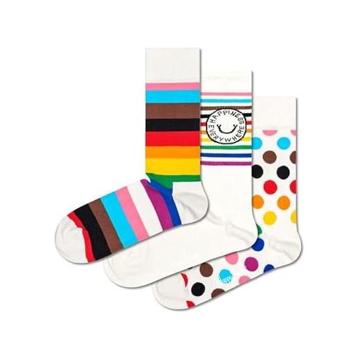 Happy Socks confezione regalo di 3 paia di calzini pride, colorati, bandiera lgbtq, parata gay, unisex, taglia 36-40