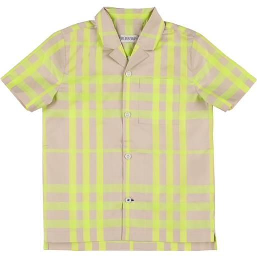 BURBERRY camicia in popeline di cotone con logo