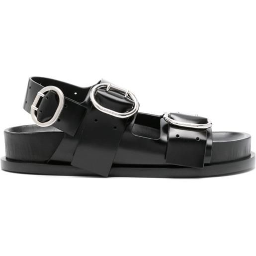 Jil Sander sandali con doppia fibbia - nero
