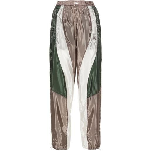 Palm Angels pantaloni sportivi con design color-block - verde