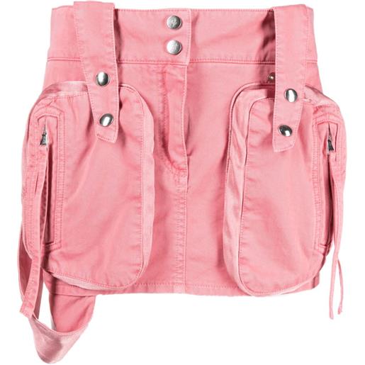 Blumarine minigonna con applicazione tasche - rosa