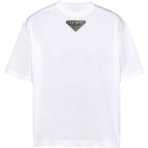 Prada t-shirt con applicazione - bianco