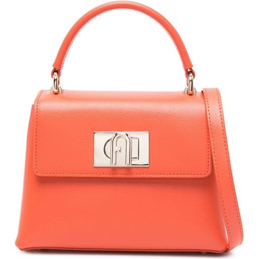 Furla borsa tote con placca logo - arancione