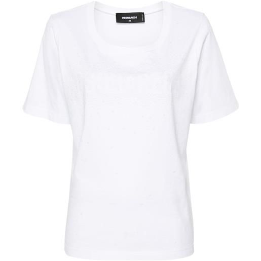 Dsquared2 t-shirt easy fit con decorazione - bianco